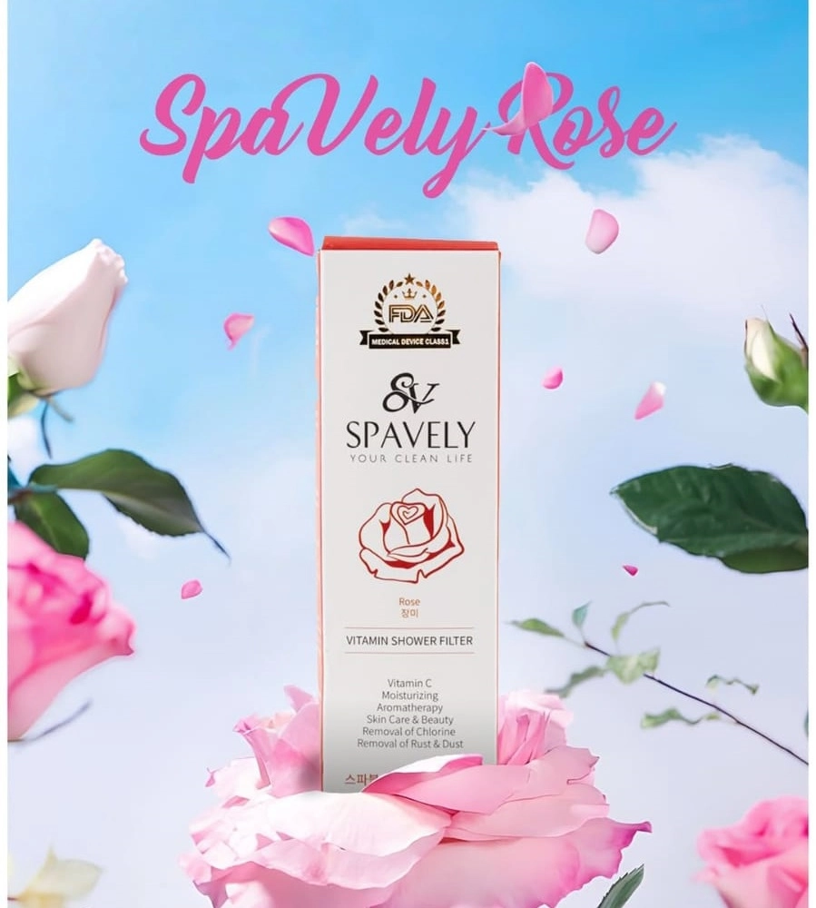 Spavely Duş Filtresi Gül Esanslı - Premium Aromaterapik Klor ve Kireç Karşıtı, Kokulu, C Vitaminli 200 ml