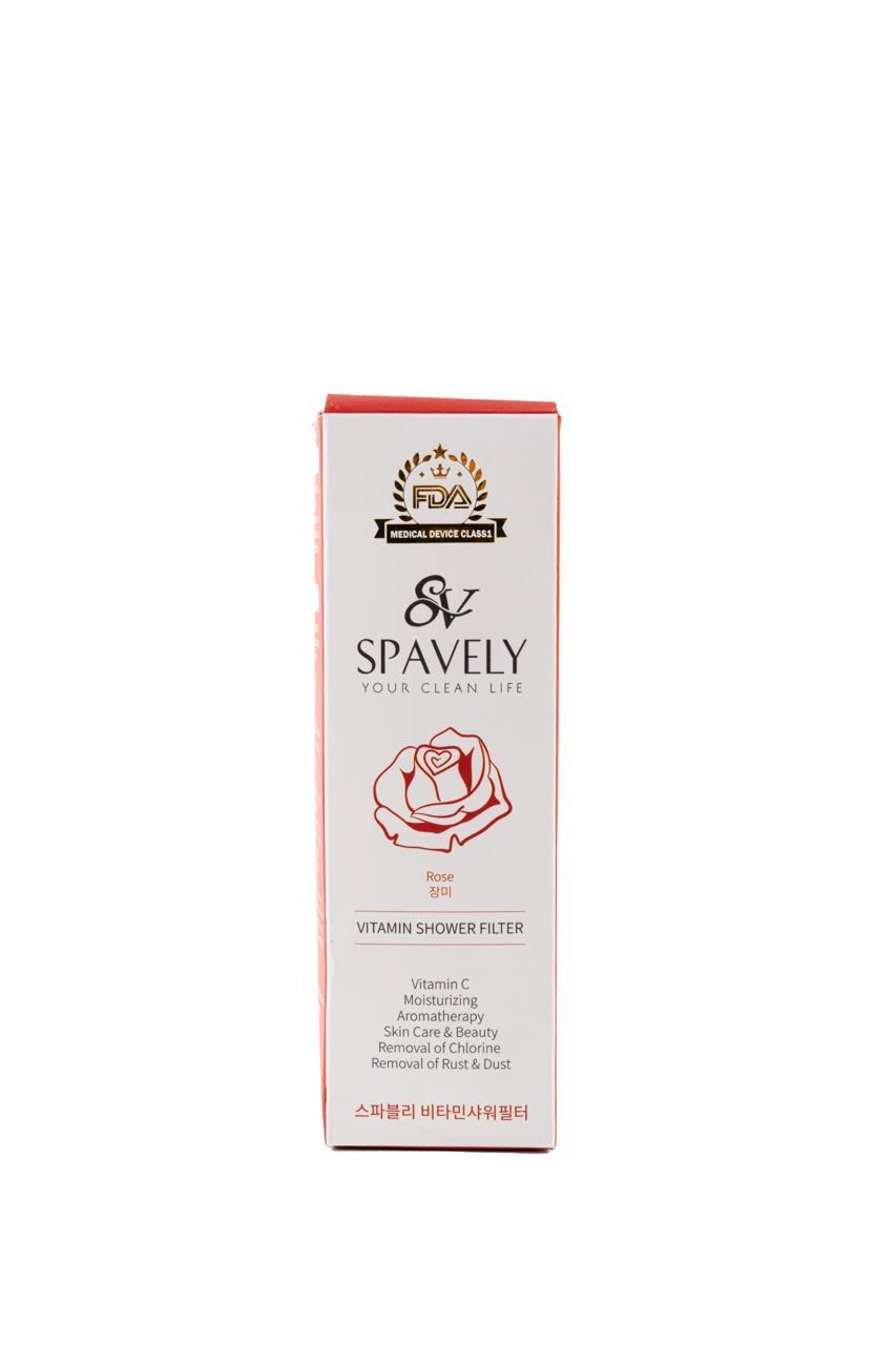 Spavely Duş Filtresi Gül Esanslı - Premium Aromaterapik Klor ve Kireç Karşıtı, Kokulu, C Vitaminli 200 ml