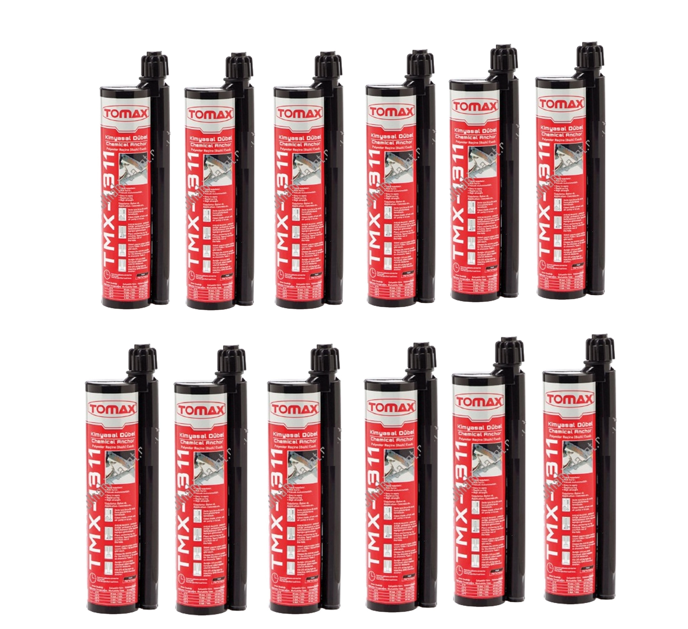 Tomax TMX-1311 Epoksi Kimyasal Dübel 345 Ml (12 Adet)