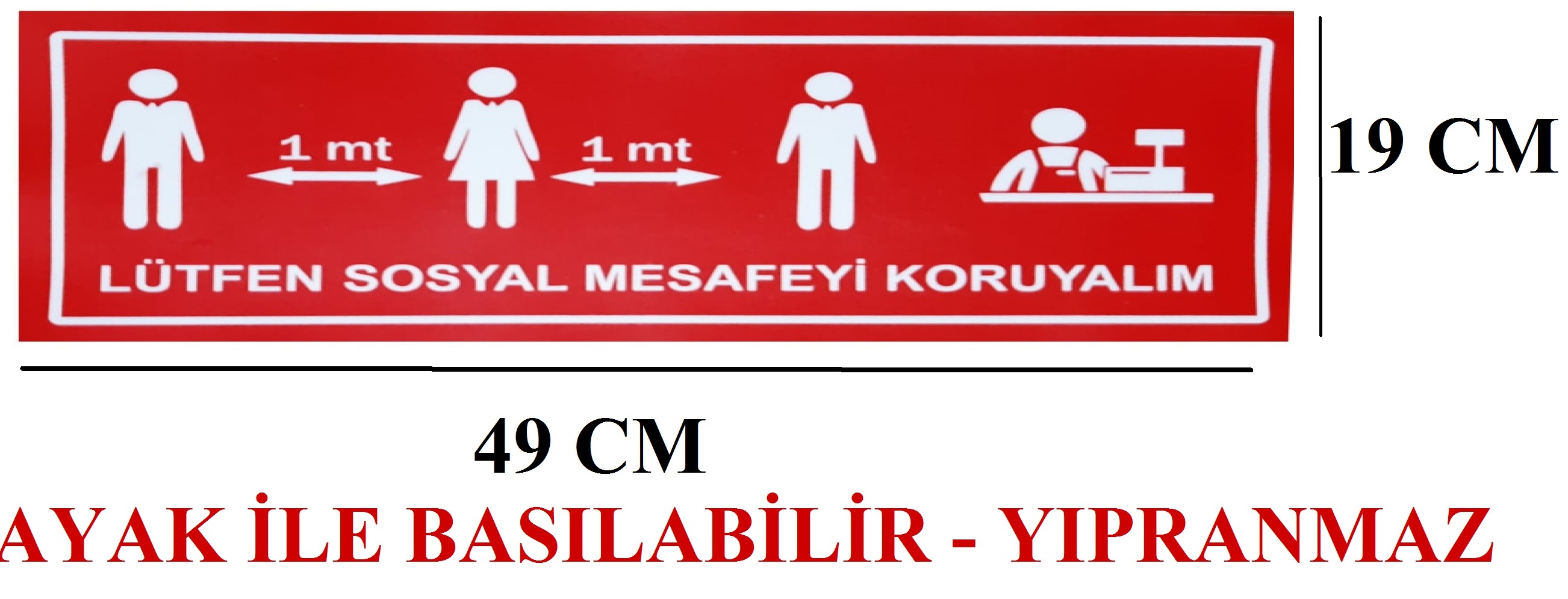 Sosyal Mesafe Sti̇cker Salgın Vi̇rüs İkaz Emni̇yet Uyarı Levhası 