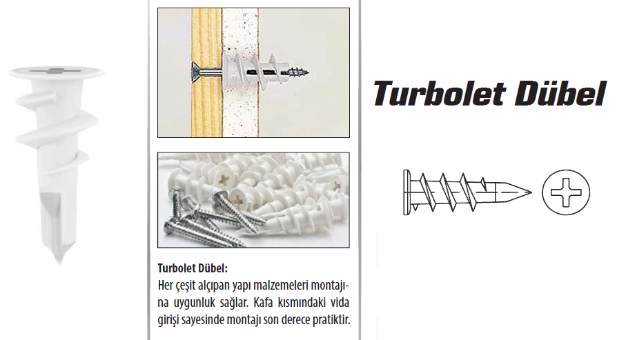 Turbolet Matkap Uçlu Dübel 13 mm ( 500 Adet ) 