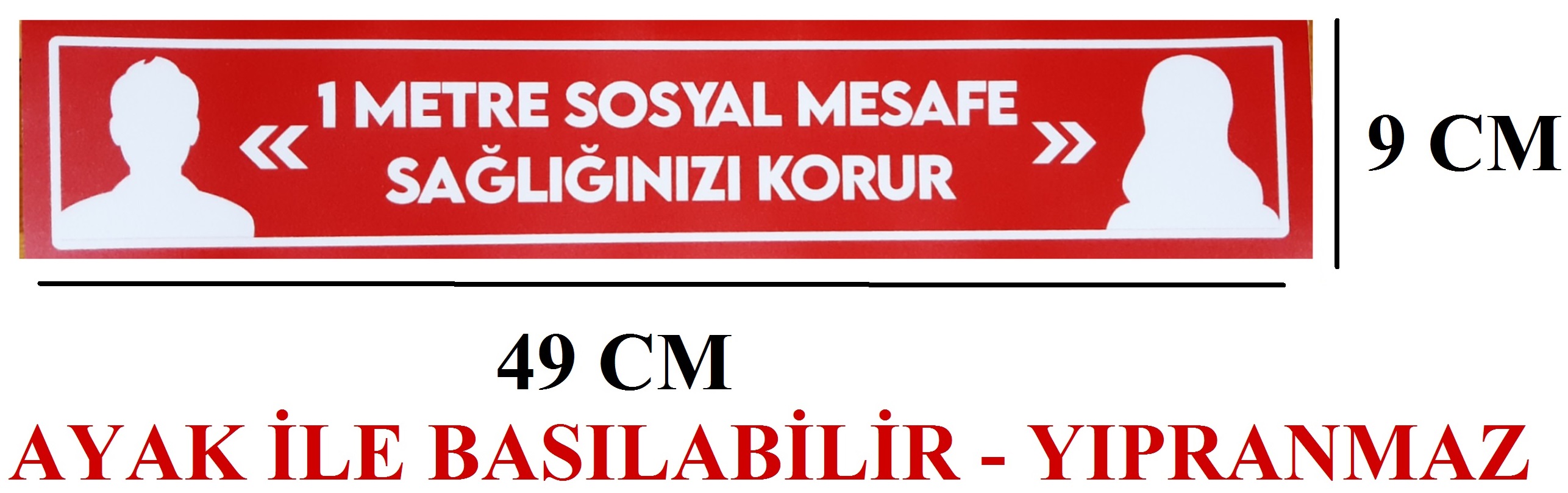 Sosyal Mesafe Sti̇cker Salgın Vi̇rüs İkaz Emni̇yet Uyarı Levhası  
