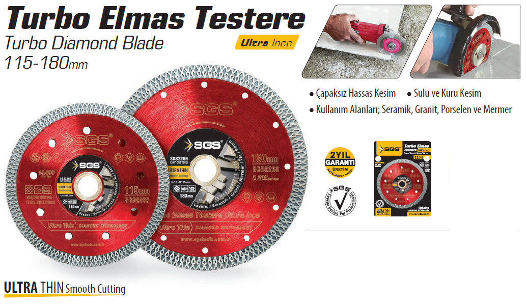 Sgs Turbo Elmas Testere Ultra İnce ( 115 - 125 - 180 mm ) 