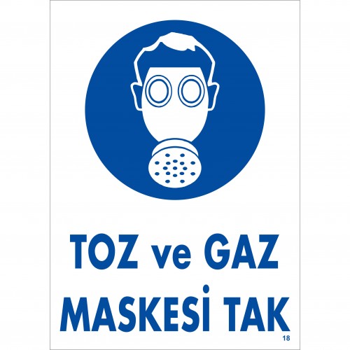 Pvc İkaz İş Güvenli̇ği̇ Levhası 25 cm X 35 cm Toz ve Gaz Maskesi̇ 