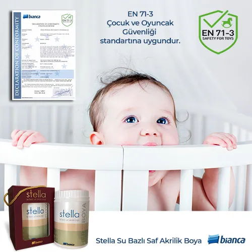 Bi̇anca Stella Su Bazlı Saf Akri̇li̇k Boya 1 Li̇tre Mistik Beyaz 