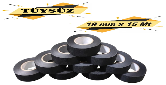 Tüysüz Bez Bant Elektri̇k İzolasyon Kablo Sarma Bandı 19 Mm X 15 Metre (10 Adet) 