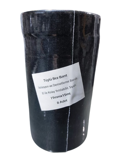 Tüylü Bez Bant Elektri̇k İzolasyon Kablo Sarma Bandı 19 Mm X 15 Metre (8 Adet)