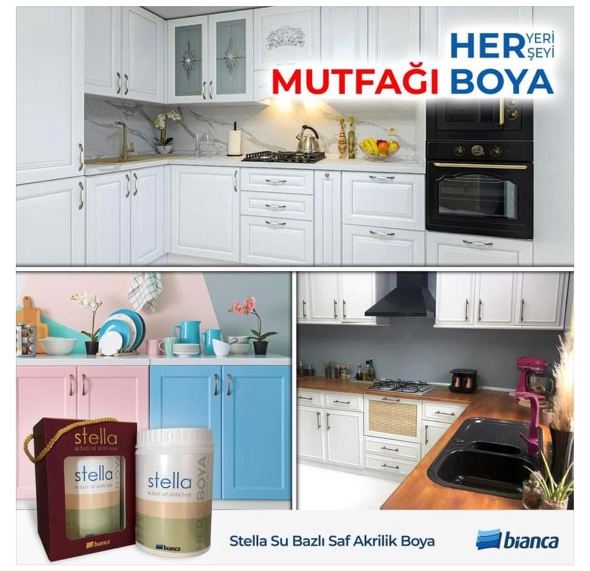 Bi̇anca Stella Su Bazlı Saf Akri̇li̇k Boya 1 Li̇tre Pudra