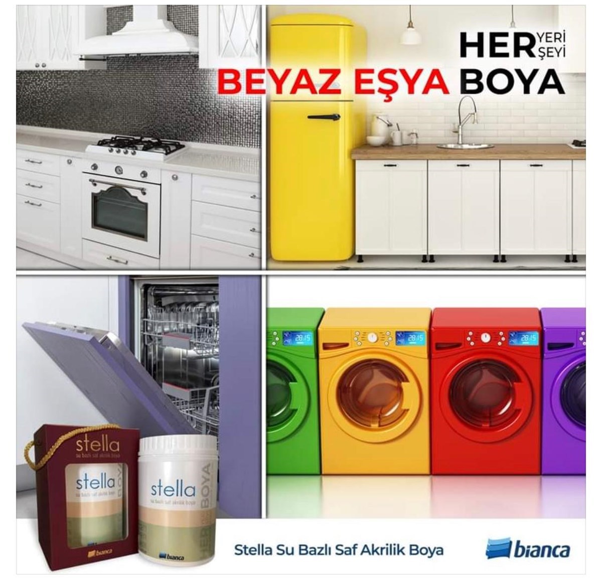 Bi̇anca Stella Su Bazlı Saf Akri̇li̇k Boya 1 Li̇tre Ayza