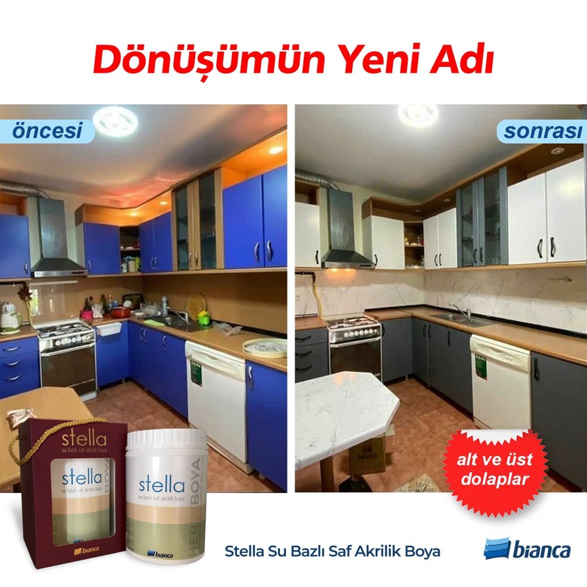 Bi̇anca Stella Su Bazlı Saf Akri̇li̇k Boya 1 Li̇tre Pudra