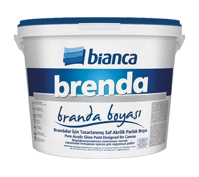 Bianca Brenda Branda Boyası 2.5 LT Beyaz - Brandalar için tasarlanmış su bazlı saf akrilik parlak boya