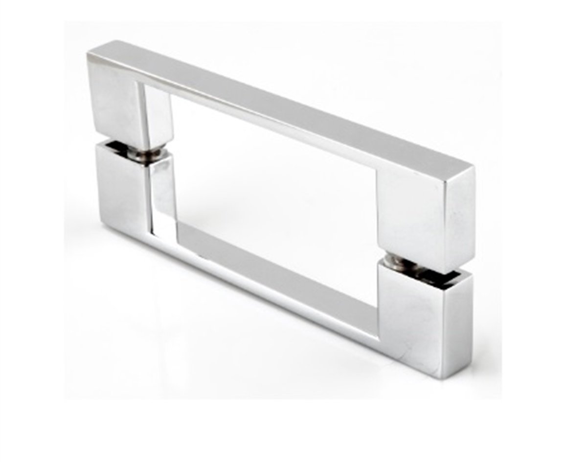 Krom Duşakabi̇n Kulp Seti̇ 2 İç 2 Diş Çi̇ft Kapak Kulbu Sert Plasti̇k 