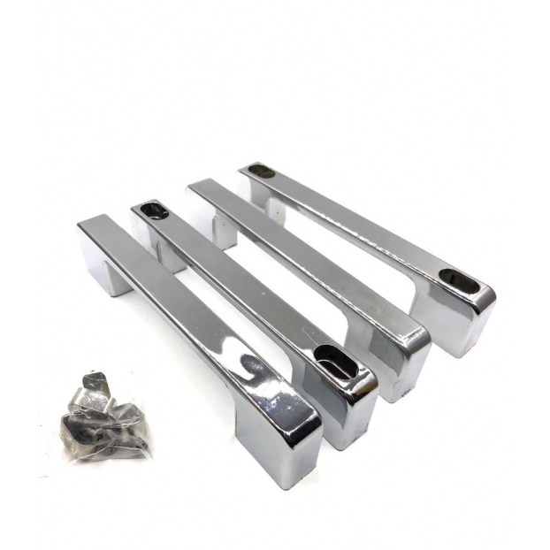 Krom Duşakabi̇n Kulp Seti̇ 2 İç 2 Diş Çi̇ft Kapak Kulbu Sert Plasti̇k 