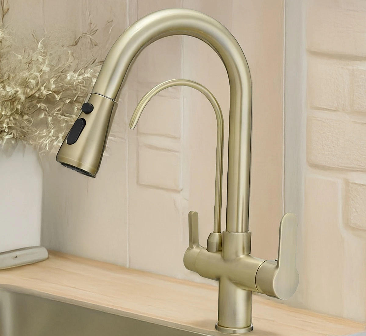 U Arıtmalı Uzayan Spiralli Mutfak Evi̇ye Lavabo Bataryası Antik