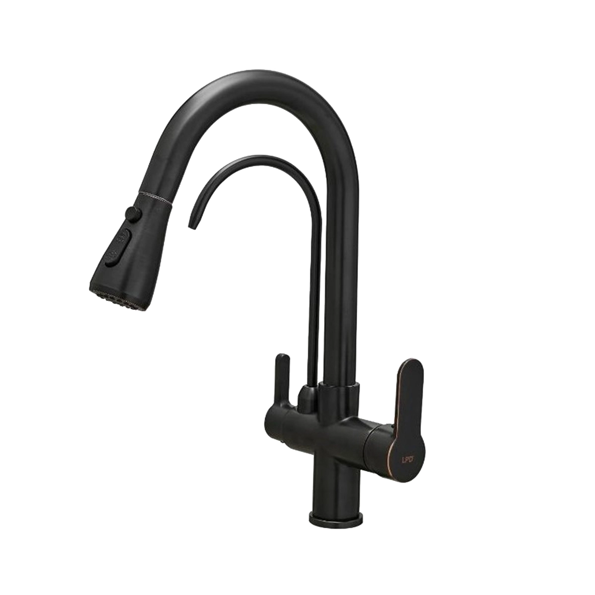 U Arıtmalı Uzayan Spiralli Mutfak Evi̇ye Lavabo Bataryası Siyah