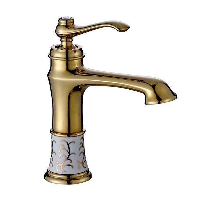 Vi̇ctori̇a Porselen Desenli̇ Altın Lavabo Bataryası 