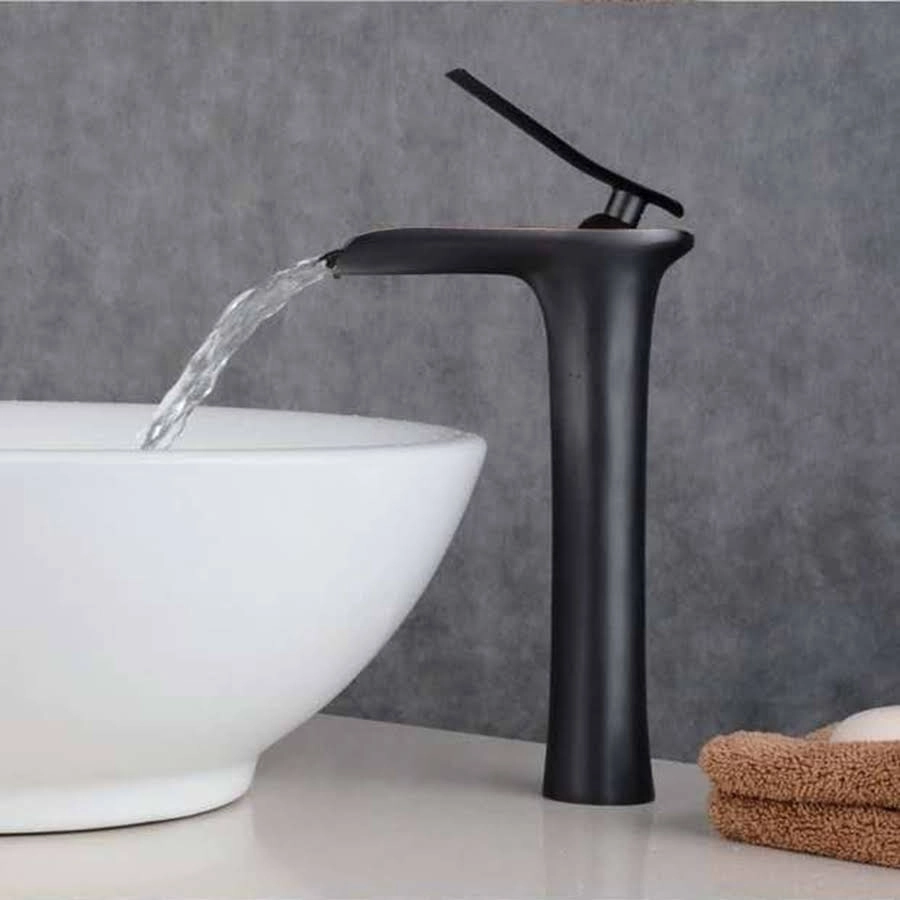 Siyah Yüksek Çanak Şelale Akışlı Mutfak & Lavabo Bataryası 