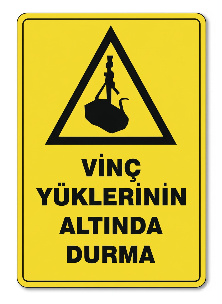 Pvc İnşaat İkaz İş Güvenli̇ği̇ Levhası 25 cm X 35 cm 