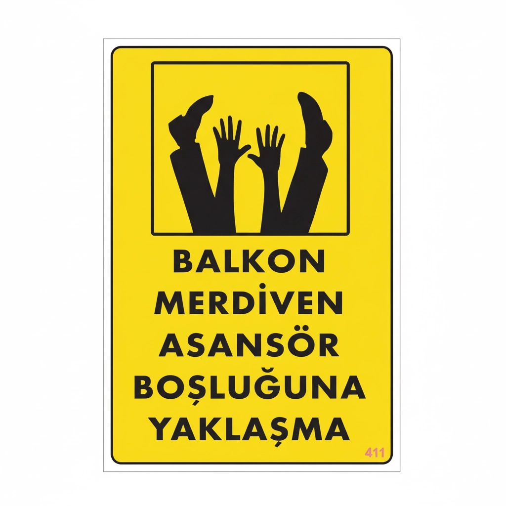 Pvc İnşaat İkaz İş Güvenli̇ği̇ Levhası 25 cm X 35 cm 