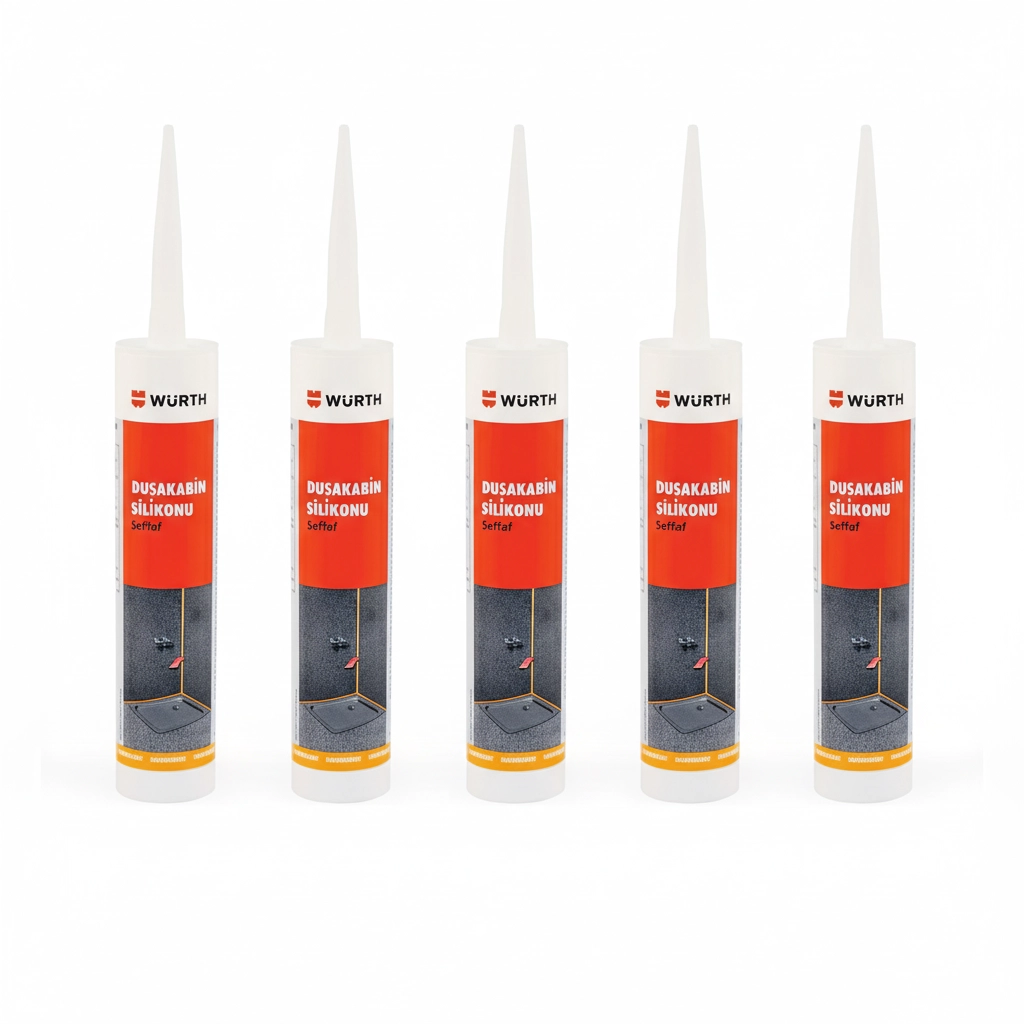 Würth Duşakabin Silikonu Şeffaf Su Geçirmez ve Sızdırmaz 310ml (5 Adet)
