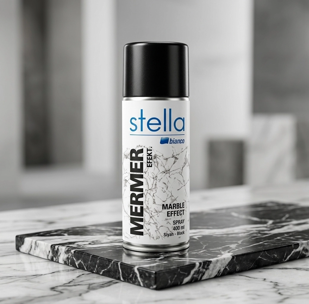 Bi̇anca Stella Mermer Efekti̇ Spreyi̇ 200 ml Siyah 