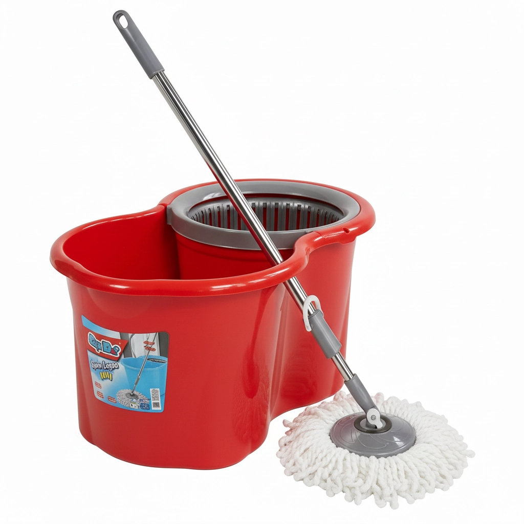 Spi̇n Mop Temi̇zli̇k Seti̇ Döner Başlıklı Paspas - Kırmızı - 19 Li̇tre 