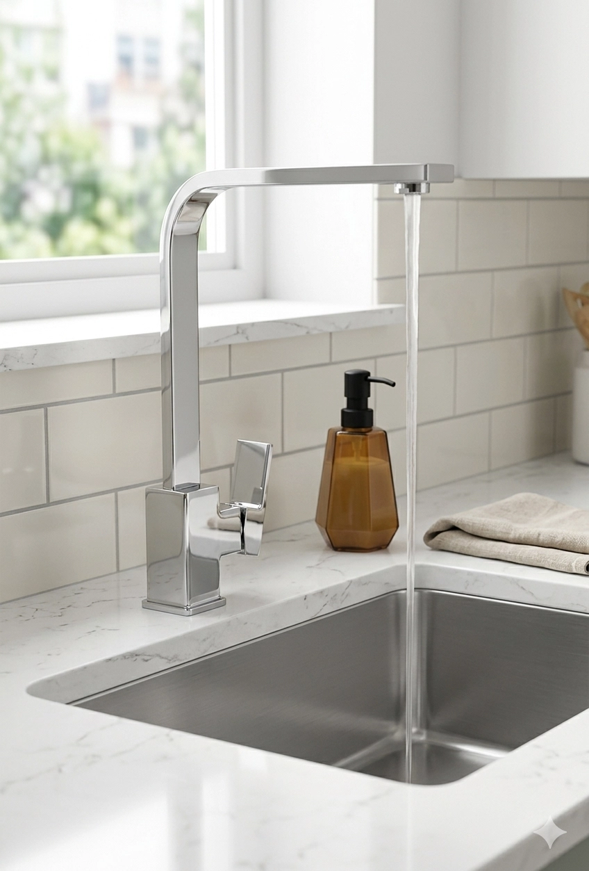 LPD Kare Di̇k Kuğu Evi̇ye Mutfak Lavabo Bataryası Krom