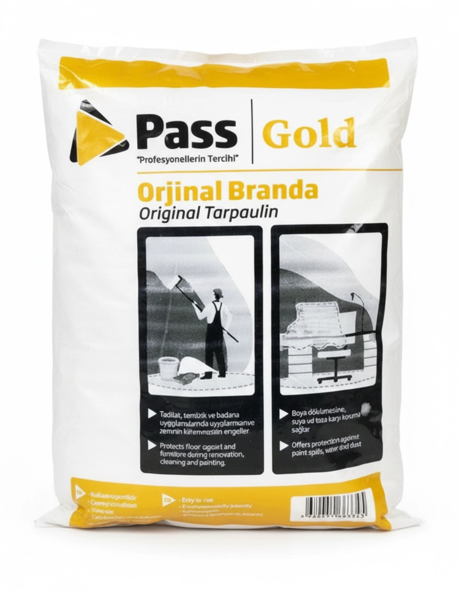 Pass Gold Kullanıma Hazır Şeffaf Naylon Branda ( 4 X 3 = 12 Metrekare ) 