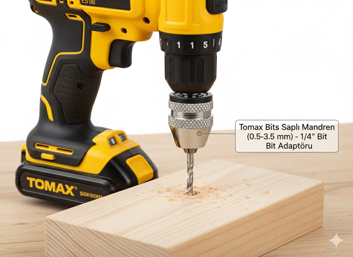 Tomax Bi̇ts Saplı Mandren ( Küçük ) 0,5 - 3,5 mm 1/4’’