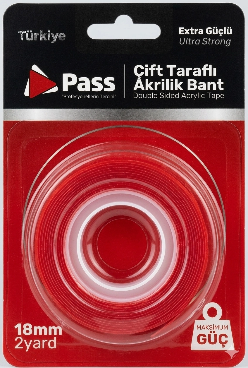 Pass Vhp Çi̇ft Taraflı Akri̇li̇k Bant Si̇li̇konlu 18 mm X 2 YRD