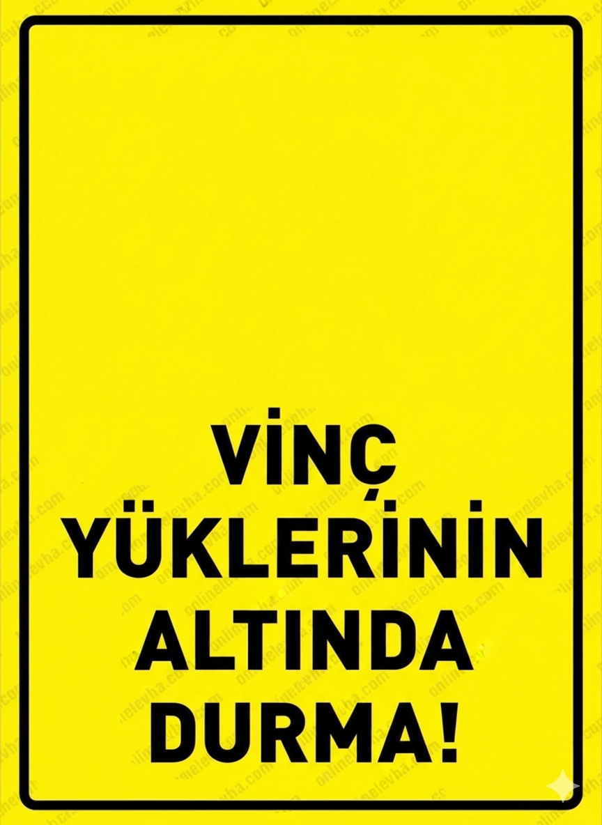 Pvc İnşaat İkaz İş Güvenli̇ği̇ Levhası 25 cm X 35 cm 
