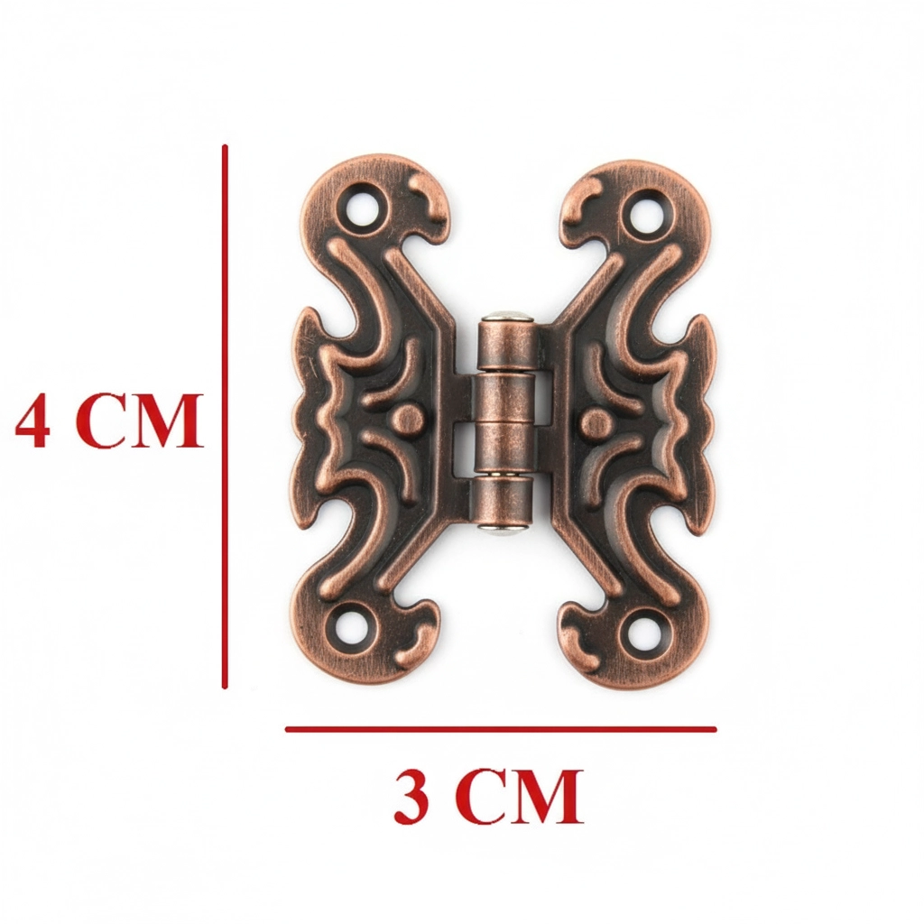 Dekorati̇f Yaprak Kelebek Menteşe Bakır (4 adet) 4 x 3 cm 