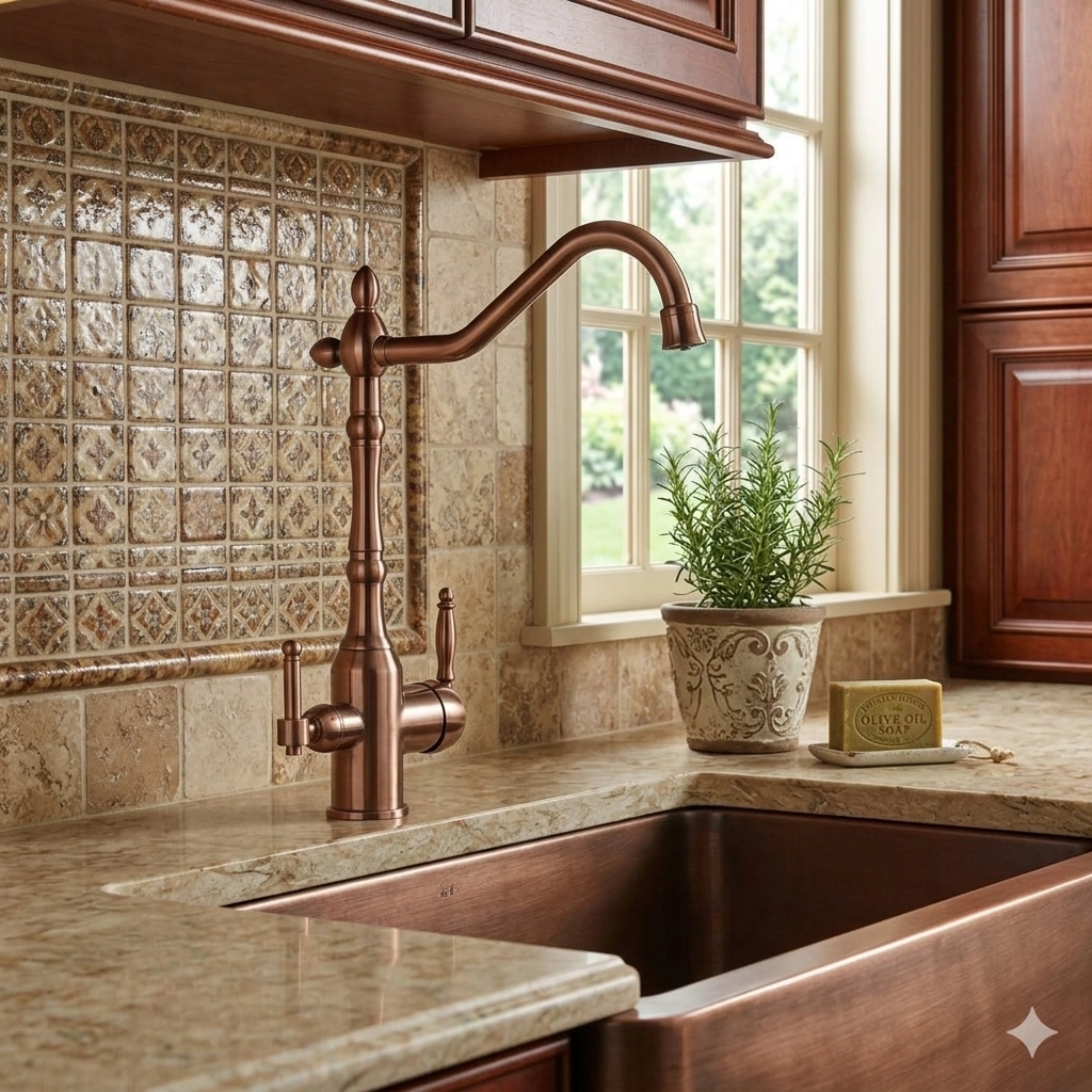LPD Se Borulu Arıtmalı Mutfak Evi̇ye Lavabo Bataryası Rose Gold
