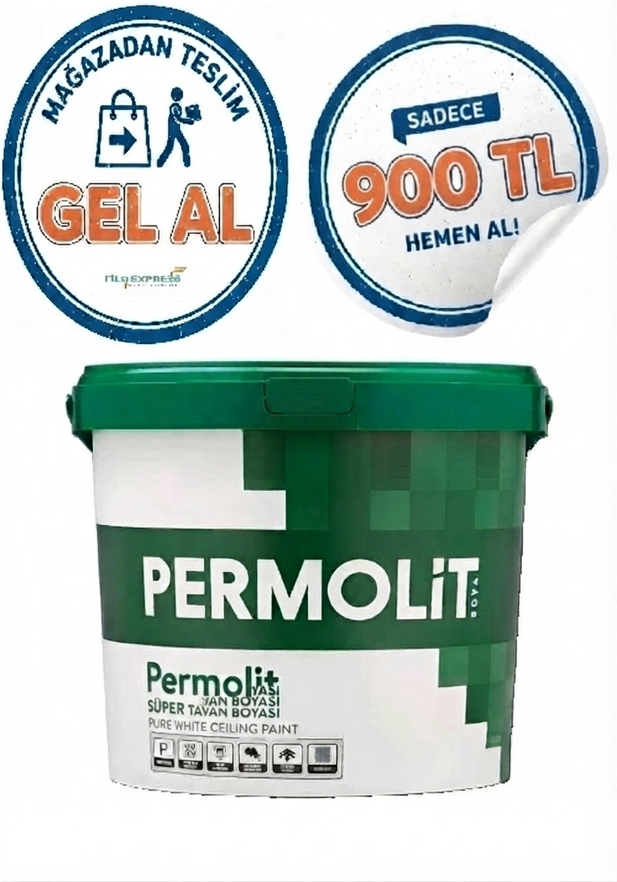 Permoli̇t Süper Tavan Boyası 17,5 kg Beyaz
