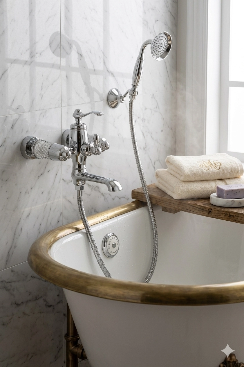 Victoria Mix Mafsallı Banyo Bataryası ve Duş Seti Krom