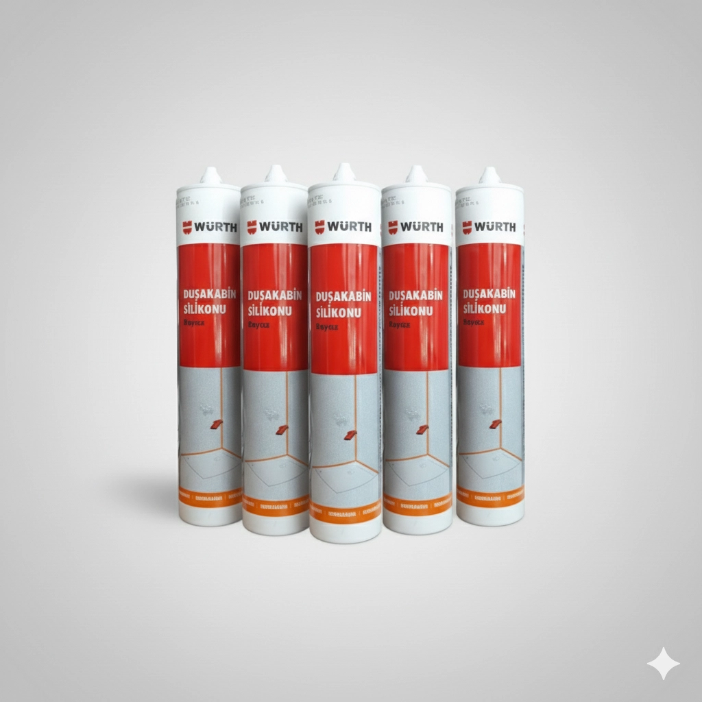 Würth Duşakabin Silikonu Beyaz Su Geçirmez ve Sızdırmaz 310ml (5 Adet)