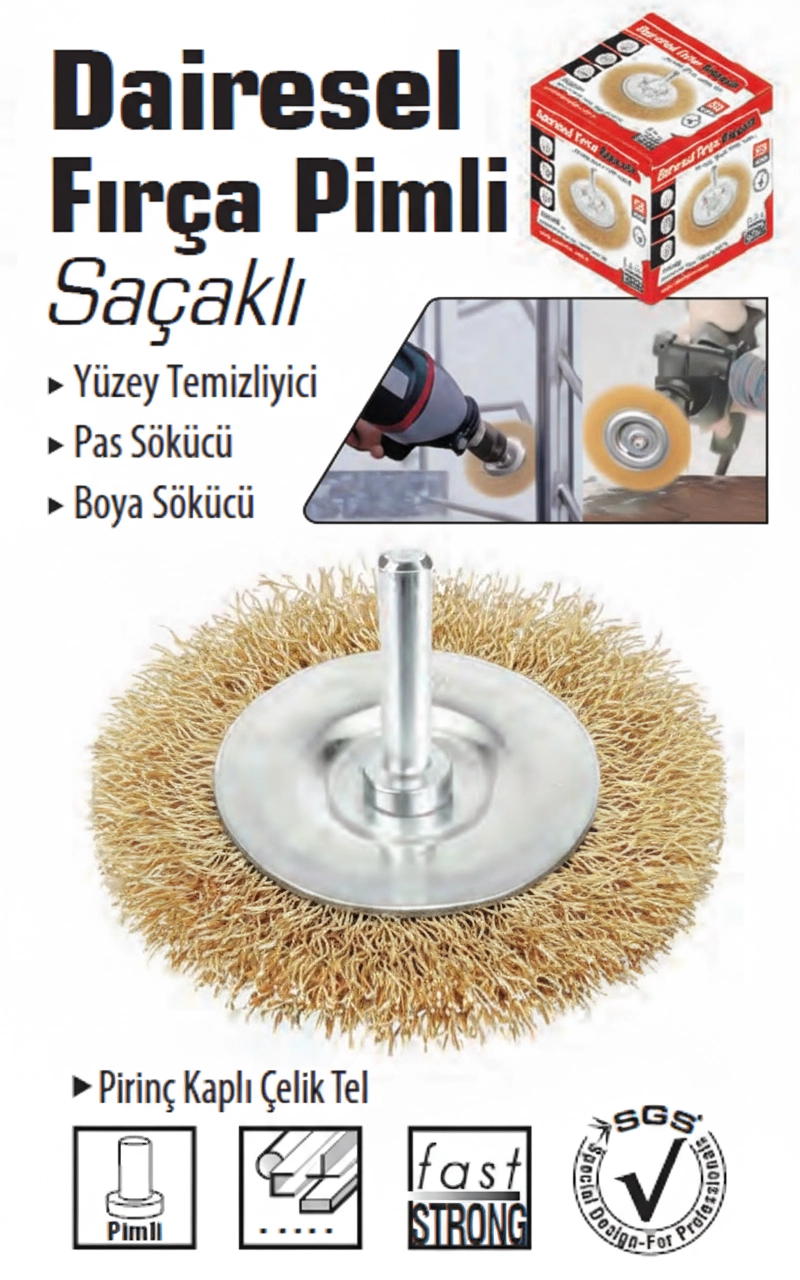 Bay-Tec Pi̇mli̇ Dairesel Çanak Fırça (Saçaklı) / 50 - 75 - 100 mm 
