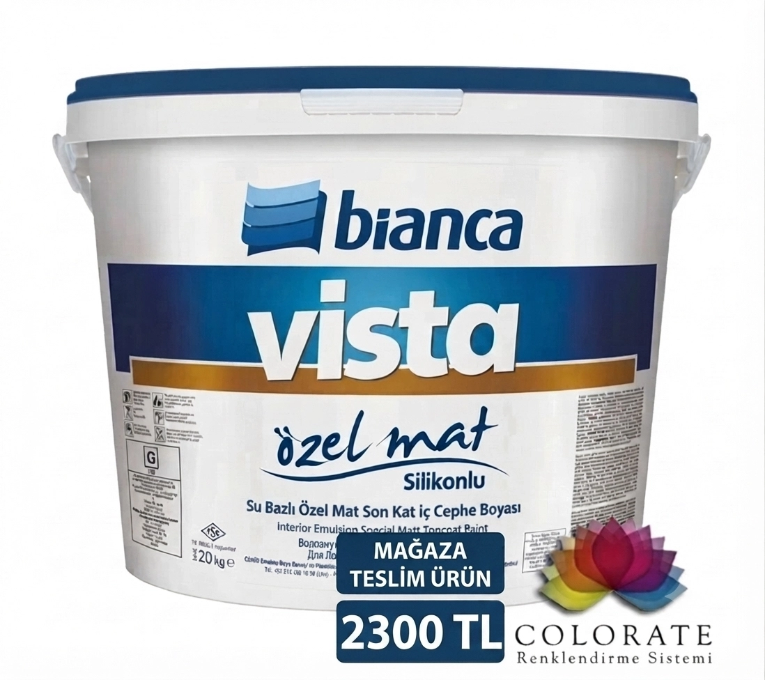 Bi̇anca Vi̇sta Si̇li̇konlu Özel Mat İç Cephe Boyası 20 Kg (Tüm Renkler)