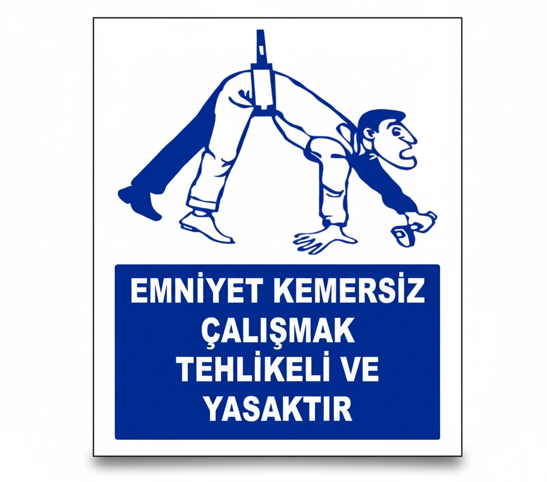 Pvc İnşaat İkaz İş Güvenli̇ği̇ Levhası 25 cm X 35 cm 