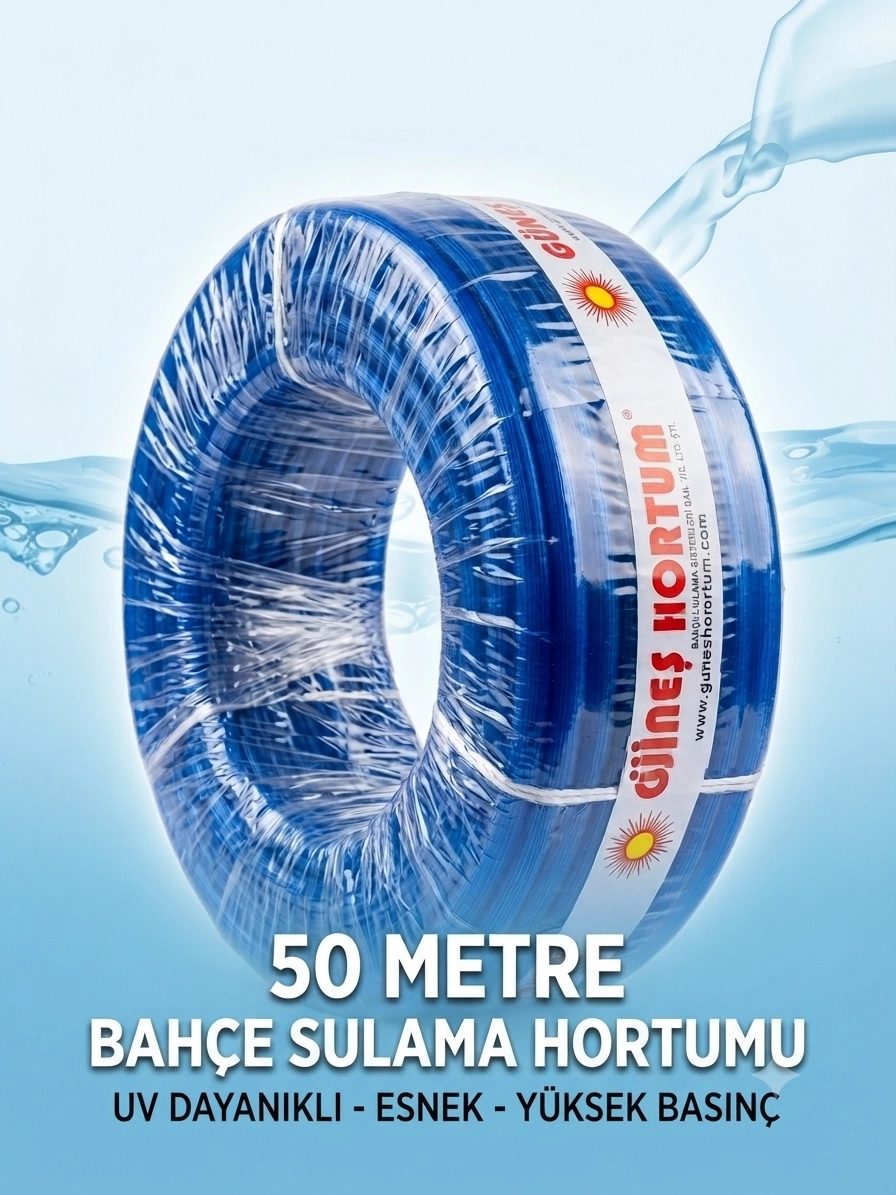 Güneş Kalın Silikonlu Bahçe Sulama Hortumu (50 metre)