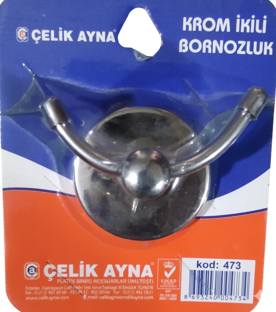 Çeli̇k Ayna İki̇li̇ Bornozluk Bornoz Havlu Askısı Paslanmaz 