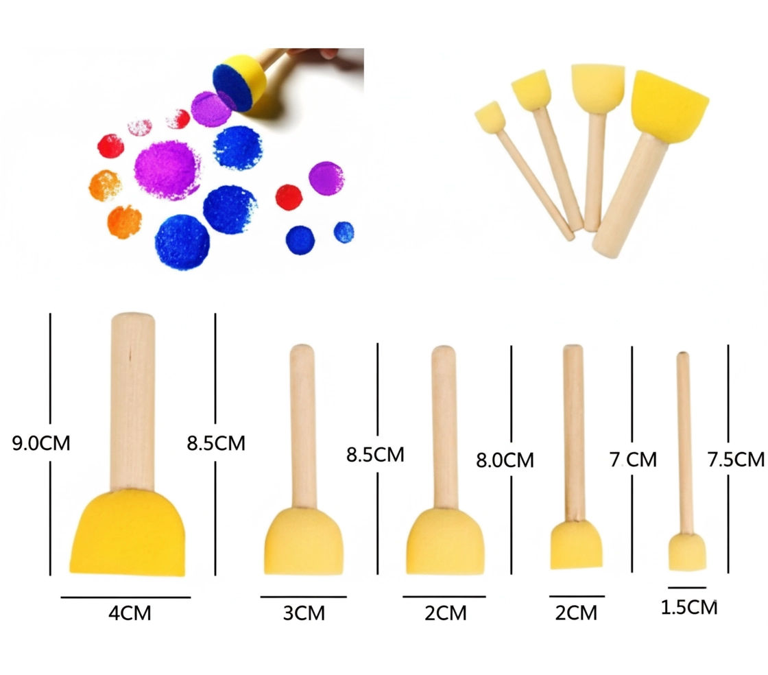 Crafsty Ponpon & Tampon Sünger 4 ’lü Fırça Seti̇ 