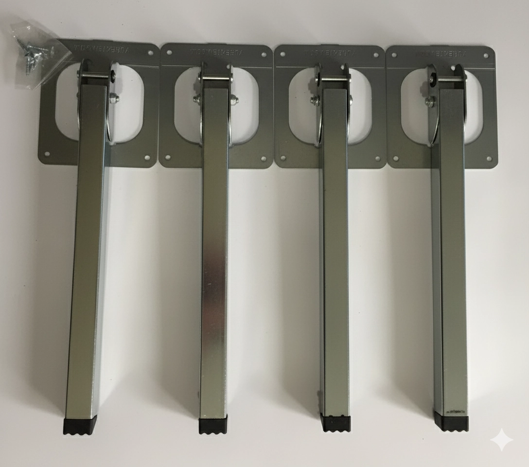 Metal Katlanabilir Sofra Masa Ayağı 25 cm ( 4 Adet ) + Vidaları