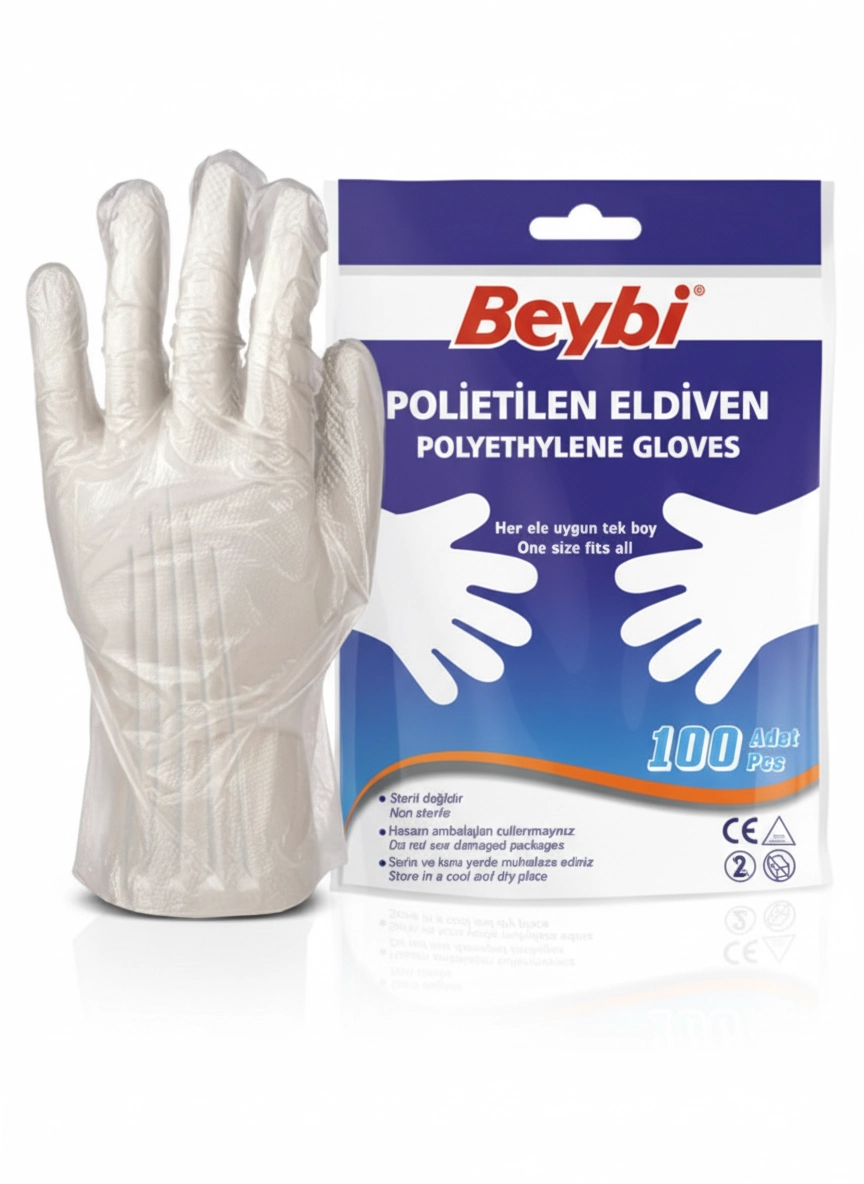Beybi̇ Poli̇eti̇len Şeffaf Kullan At Eldi̇ven (100 Adet)
