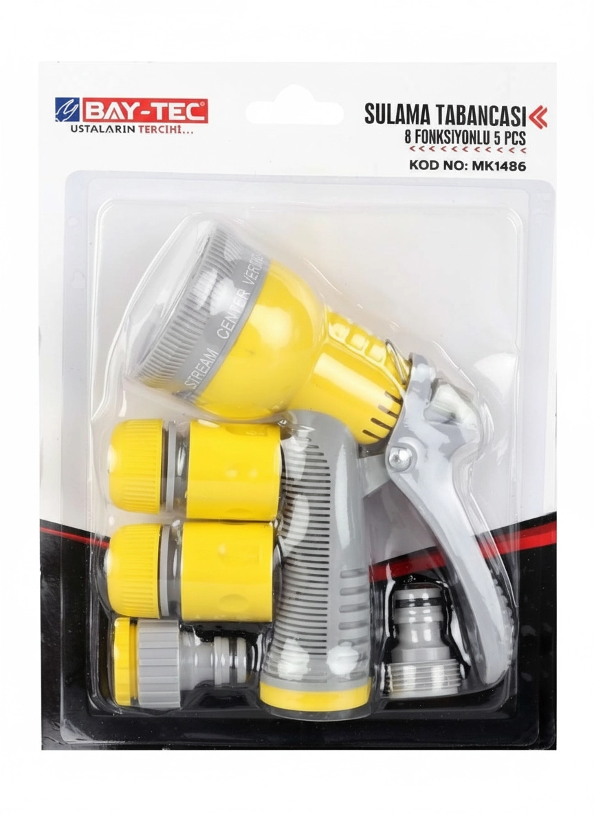 Baytec Otomati̇k 8 Fonksi̇yonlu Bahçe Sulama Tabancası (5 Parça) 