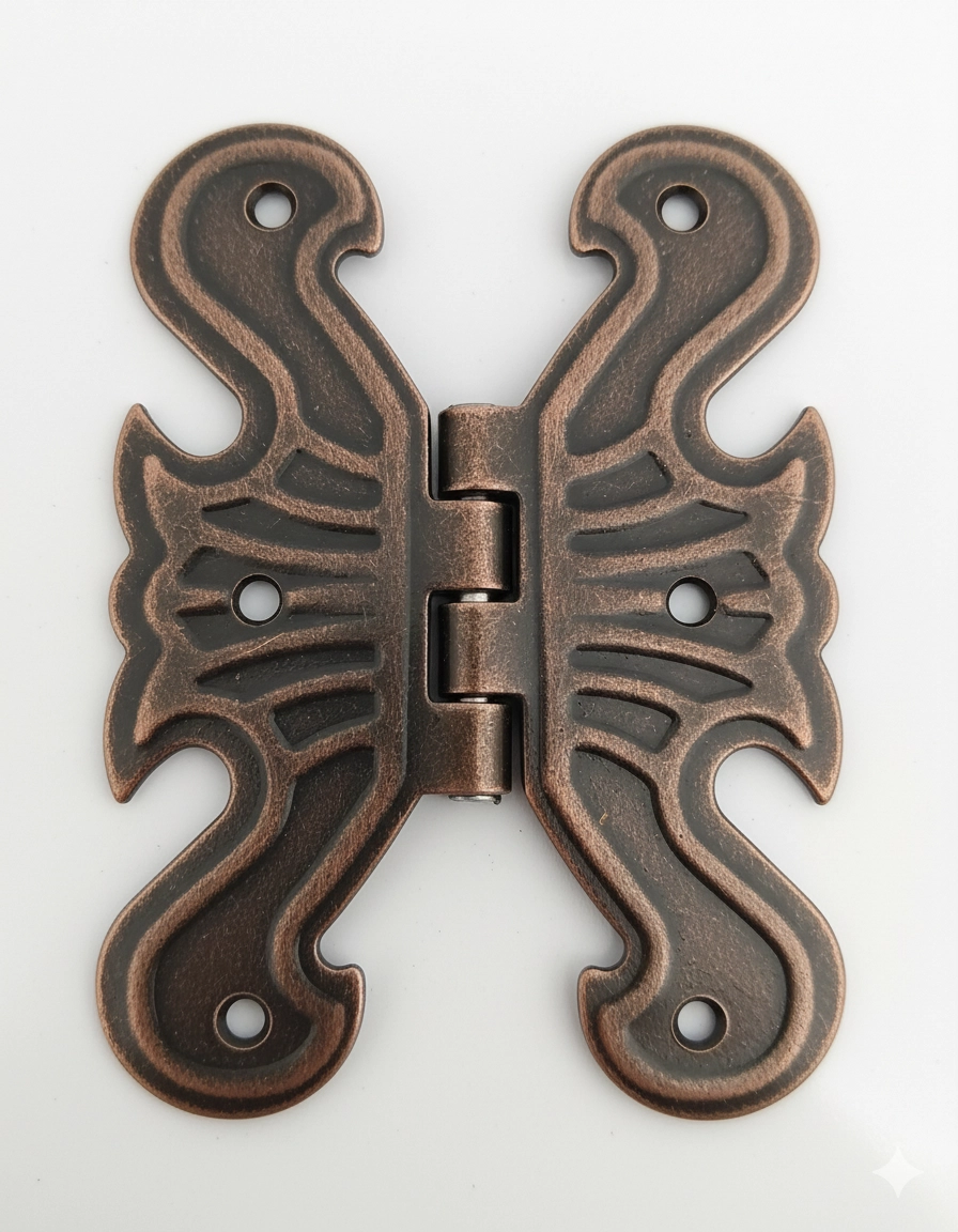 Dekorati̇f Yaprak Kelebek Menteşe Bakır (4 adet) 6,5 x 4,5 cm 