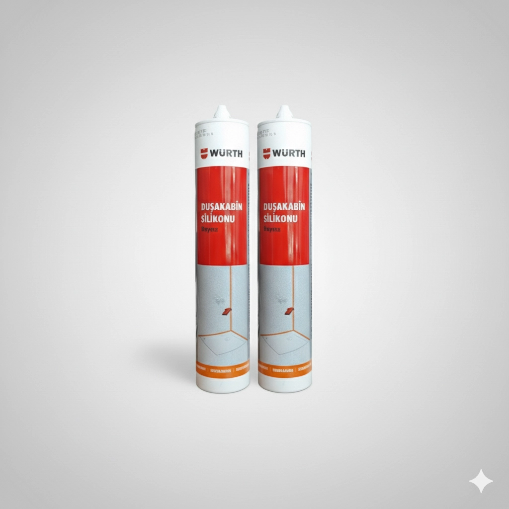 Würth Duşakabin Silikonu Beyaz Su Geçirmez ve Sızdırmaz 310ml (2 Adet)