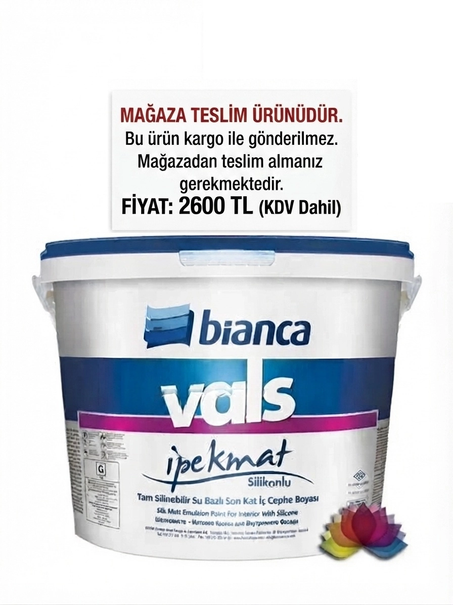 Bi̇anca Vals İpek Mat Si̇li̇konlu İç Cephe Boyası 12 Li̇tre (Tüm Renkler)