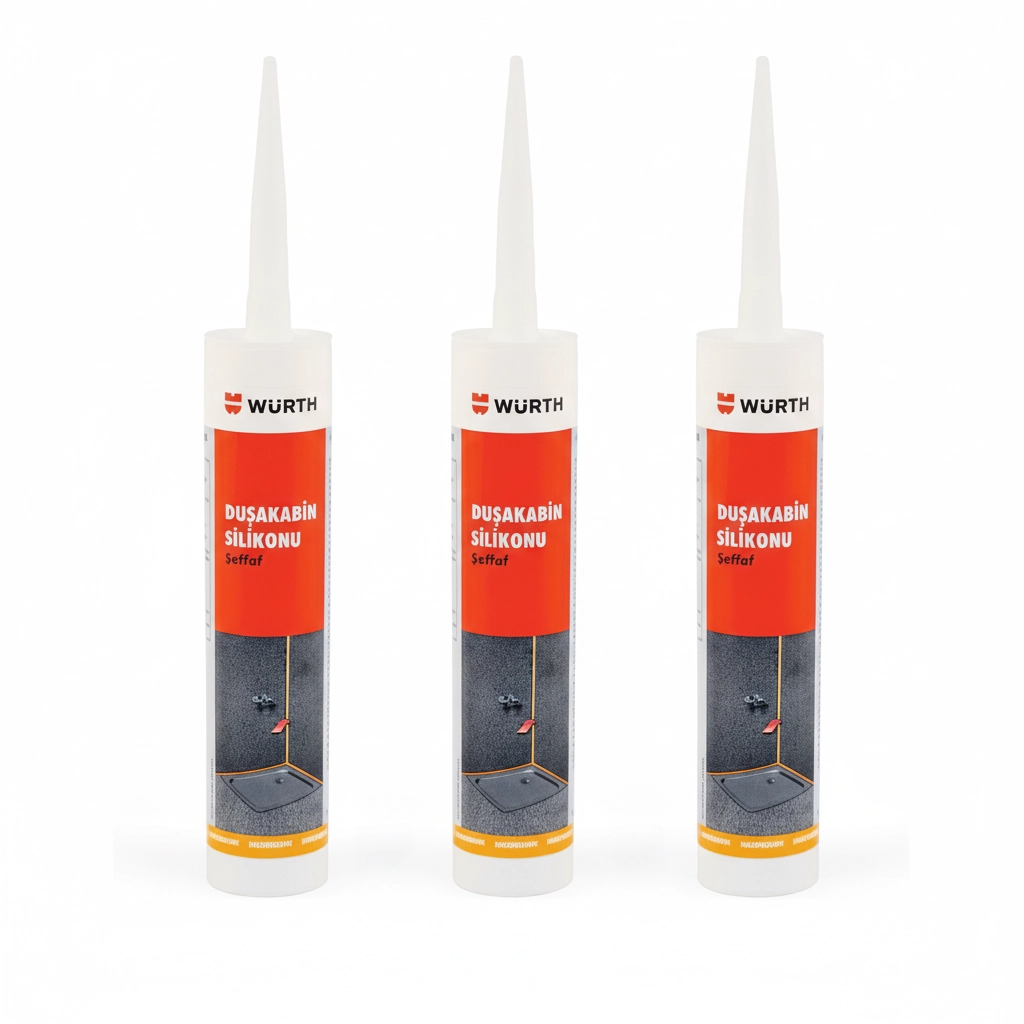 Würth Duşakabin Silikonu Şeffaf Su Geçirmez ve Sızdırmaz 310ml (3 Adet)