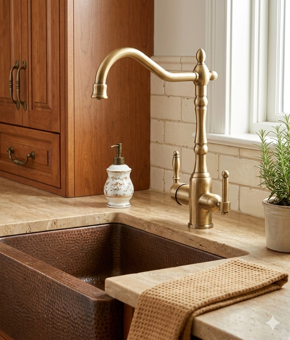 LPD Se Borulu Arıtmalı Mutfak Evi̇ye Lavabo Bataryası Gold